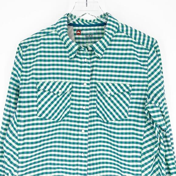 Simms Guide Series Vented Pearl Snap Button Down Fishing Top L - Picture 3 of 6